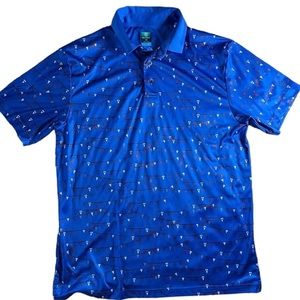Pro Tour Coolplay Golf Shirt Americana Banner‎ Print Size Medium